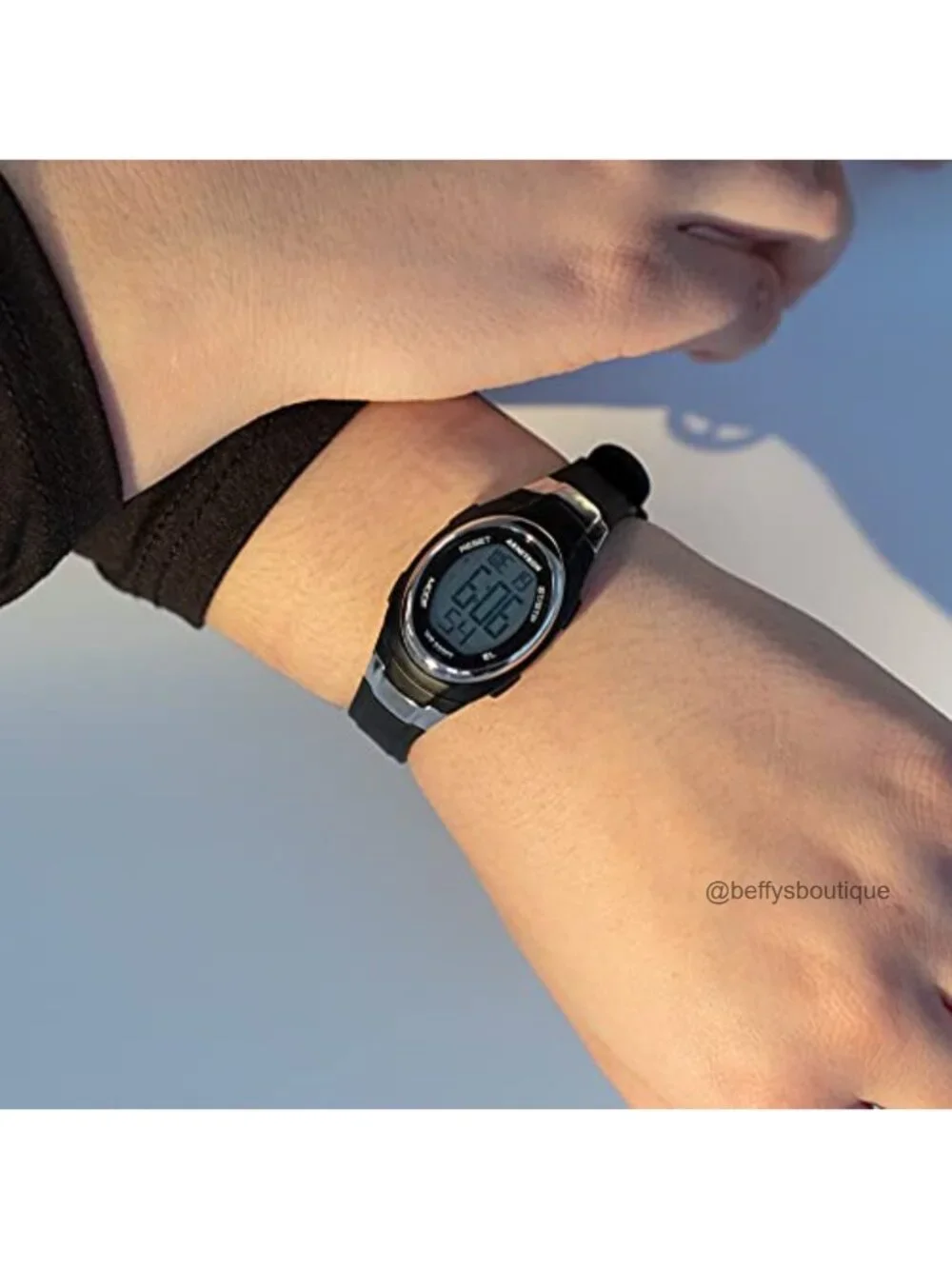 Digital Chronograph Watch, Quartz, Resin Strap, 100m Water Resistant